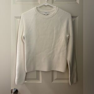 Banana Republic Heavy Knit Cropped Sweater, White, Size S